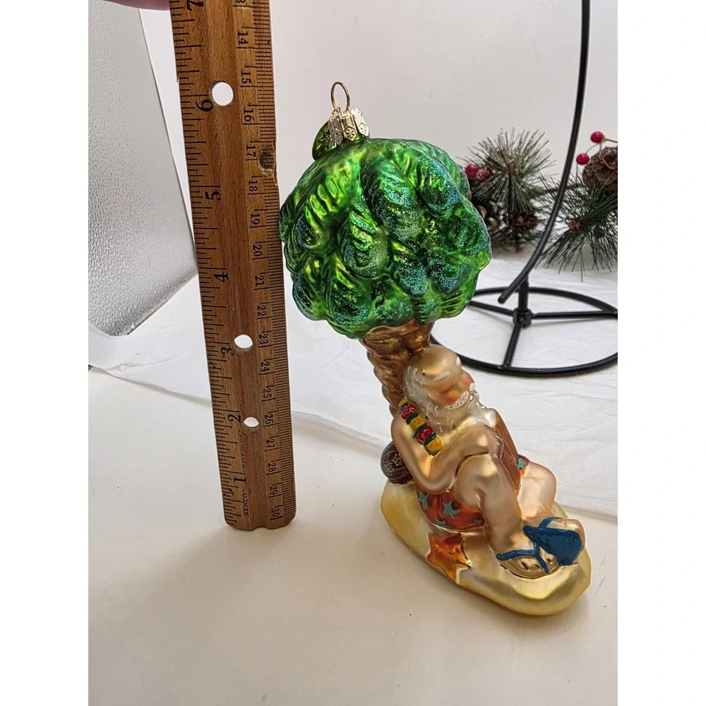 Christopher Radko Holiday Dreamin Santa Palm Tree Christmas Ornament 6